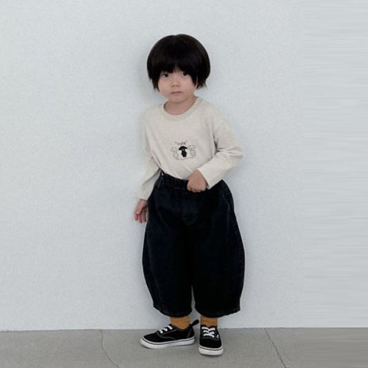 Half-Moon Denim Pants