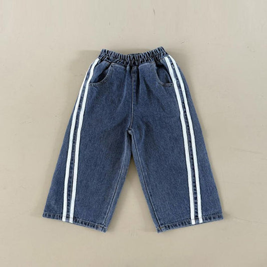 Curved-Line Denim Pants