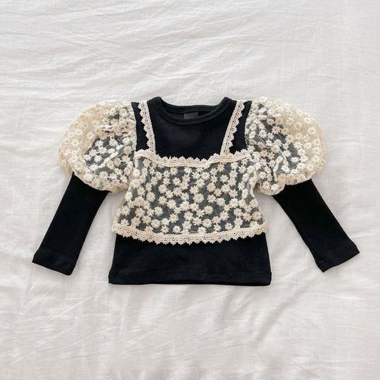 Camiseta con bustier bordado