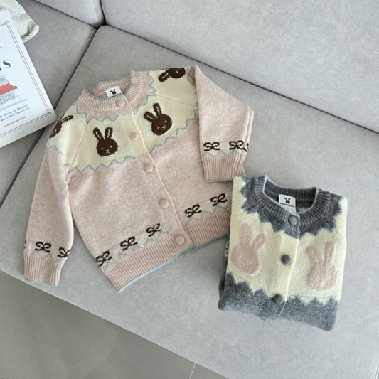 Cárdigan de jacquard de conejo