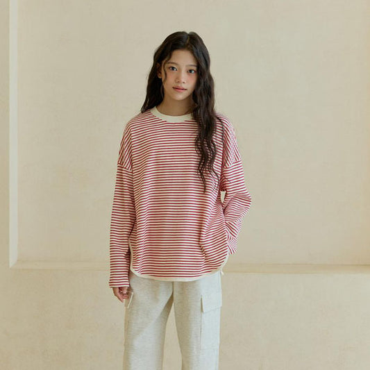 Stripe Rib Loose-Fit Tee