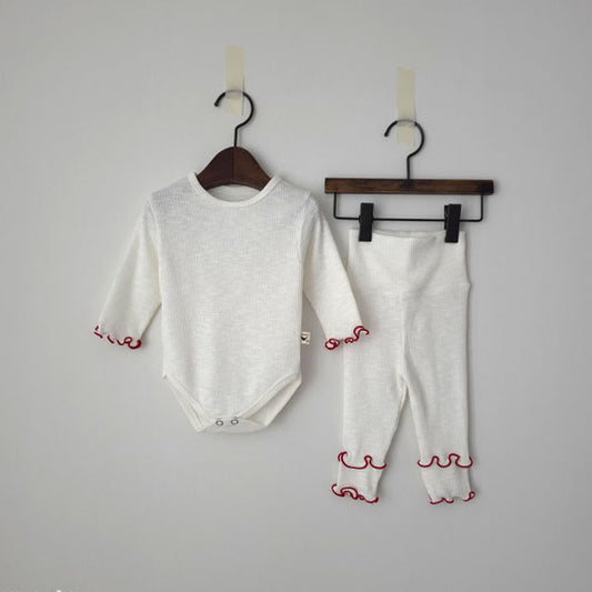 Modal Frill Bodysuit Set