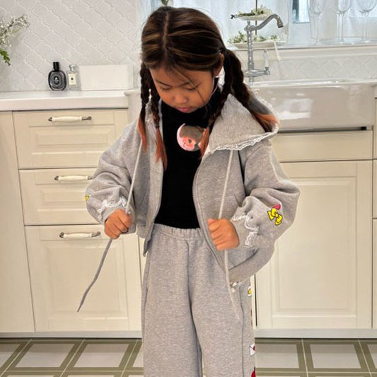 Two Ribbon Hoodie Jacket