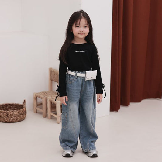 Pocket Wide Denim Pants