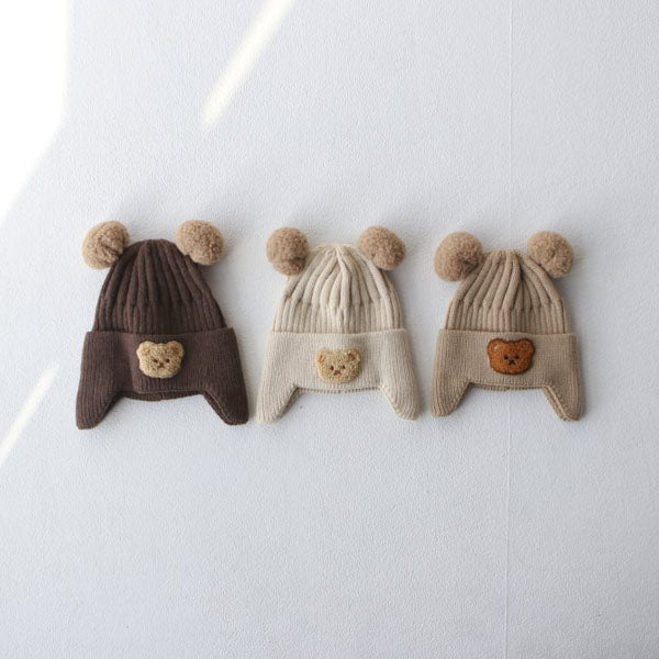 Double Pom Bear Earflap