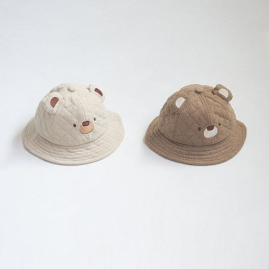 Quilted Corduroy Bear Bucket Hat