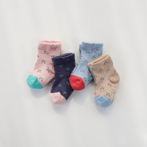 Cherry Waffle Socks (4P)