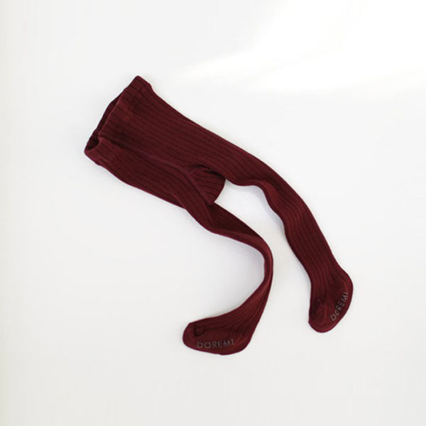 Ribbed Tights Burgundy (1P)