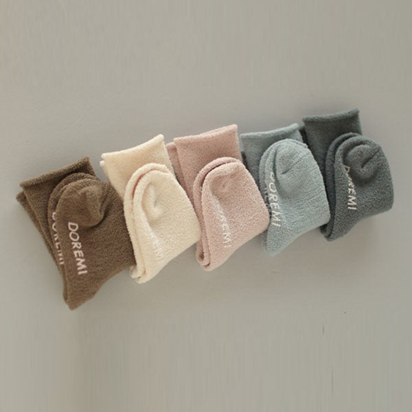 Fleece Roll Socks Pink (5P)