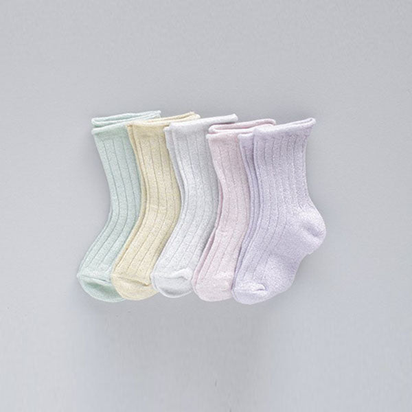 Pastel Glitter Rolling Socks (5P)