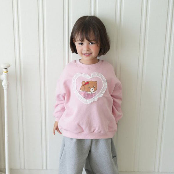 Kuku Bear Heart Sweatshirt
