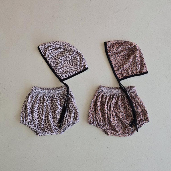 Leopard Bloomer Bonnet Set
