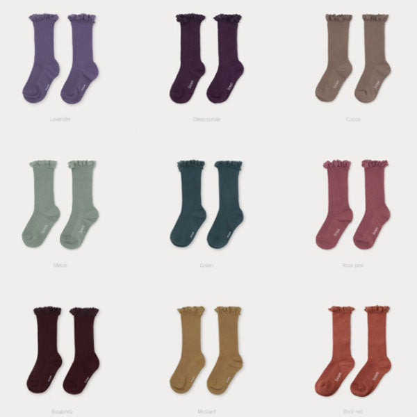 Lace Socks Korean toddler accessory in green made in Korea