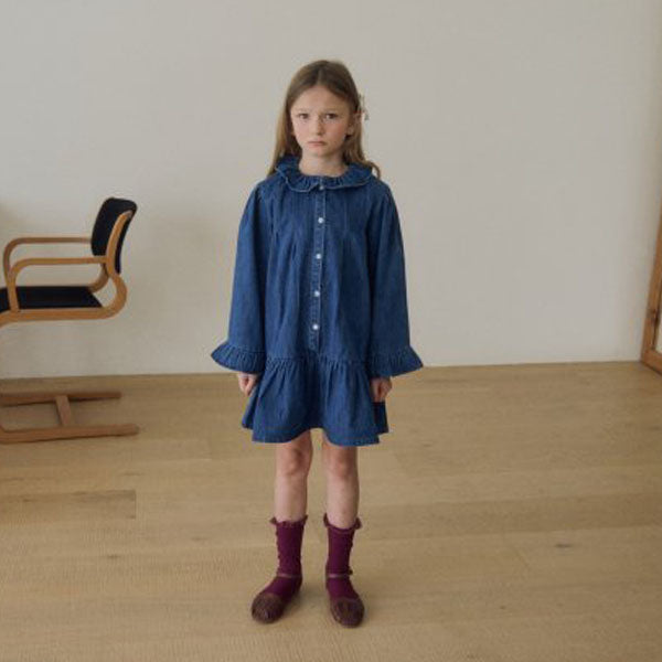 Relief Dress Korean toddler dress in denim made in Korea