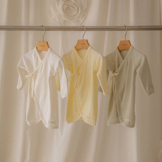 Smile Wrap Style Bodysuit Korean infant bodysuit in mint made in Korea