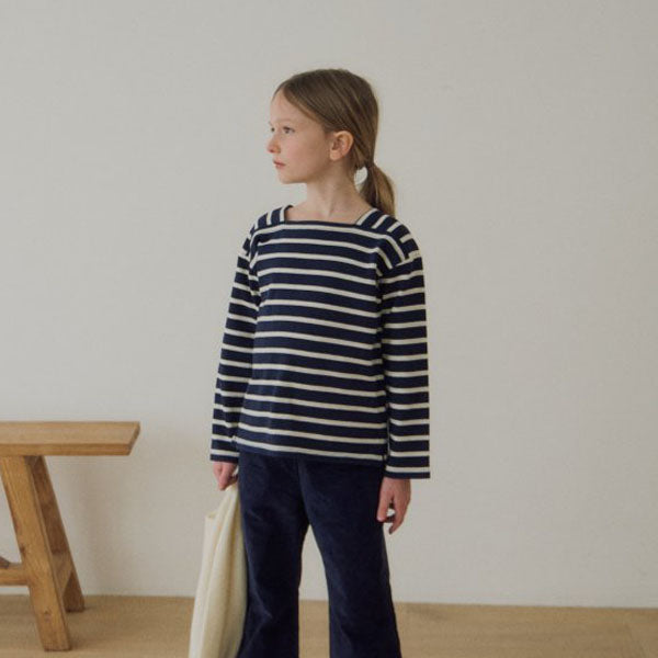 Washed Stripe T-Shirt Korean toddler t-shirt in ice blue made in Korea
