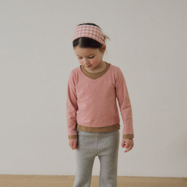 Check Wide Hairband Korean toddler accessory in navy made in Korea