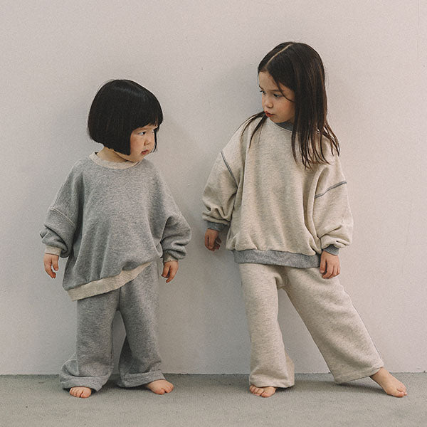 Stitch Set Korean infant set in oatmeal made in Korea