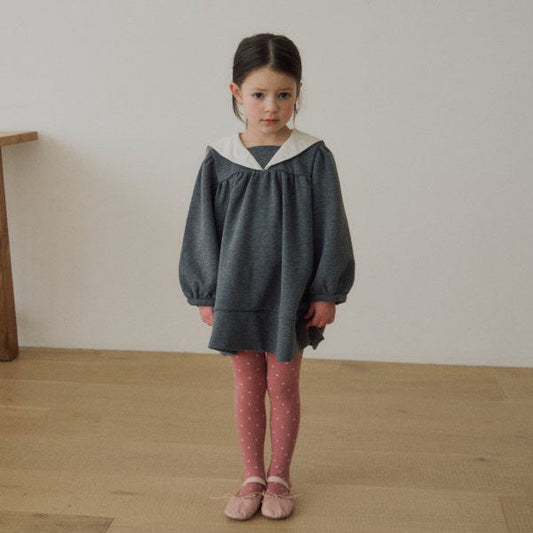 Dot Tights Korean toddler tights in brick made in Korea