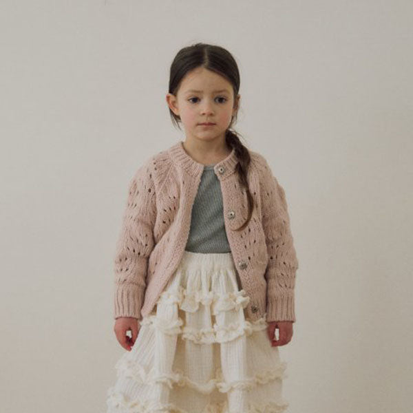 Ray Cardigan Korean toddler sweater in cream made in Korea