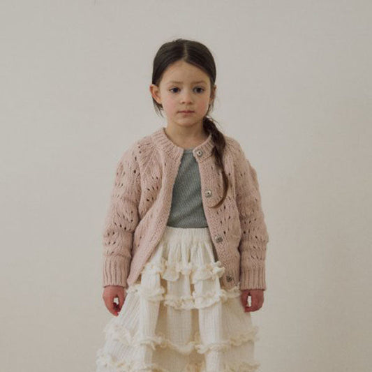 Ray Cardigan Korean toddler sweater in cream made in Korea