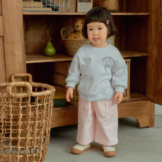 Moment Sweatshirt Korean toddler sweater in sand made in Korea