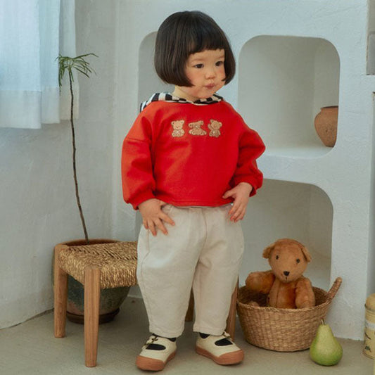 Cotton Spandex Pants Korean toddler pants in yellow made in Korea