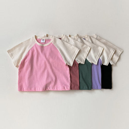 Raglan Short Sleeve Tee Korean juniors t-shirt in pink made in Korea