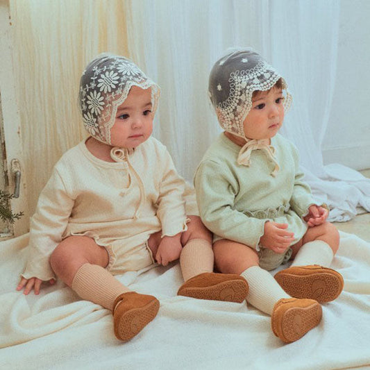 Lace Bonnet Korean kids accessory in rose made in Korea