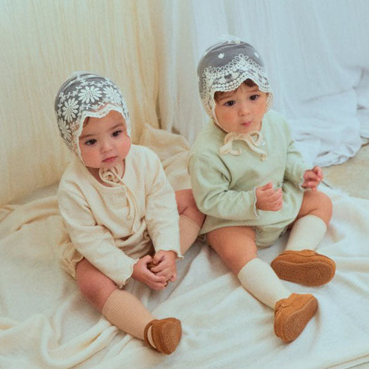 Cozy Bloomer Set Korean infant set in cream made in Korea