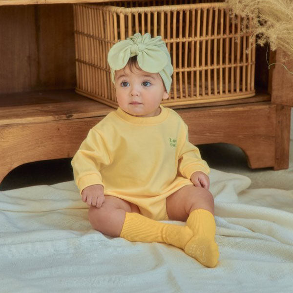 Love Ote Bodysuit Korean infant bodysuit in light heather made in Korea