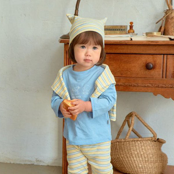 Ote Box Beanie Korean kids accessory in yellow made in Korea