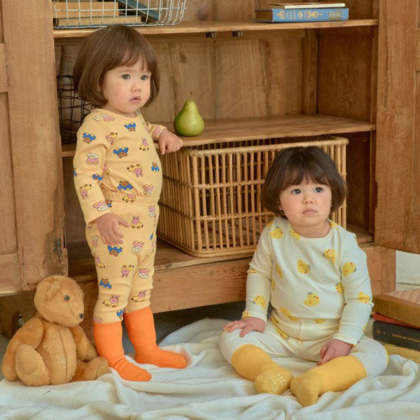 Outing Loungewear Korean toddler loungewear in cream made in Korea