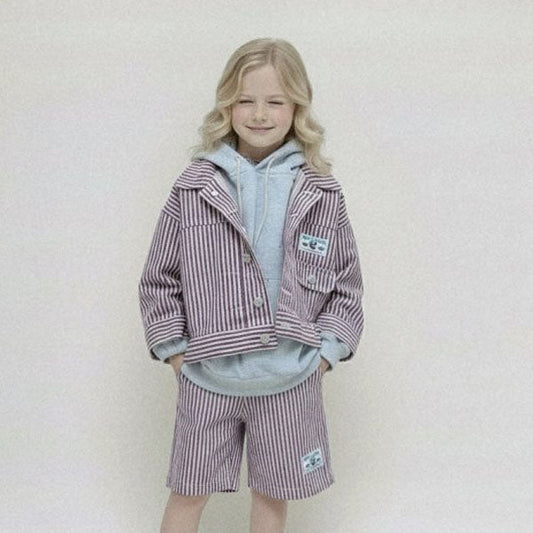 Hickory Stripe Jacket Korean juniors jacket in red made in Korea