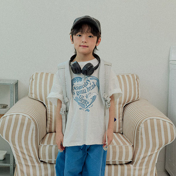 Wave Short Sleeve Tee Korean juniors t-shirt in dark gray made in Korea