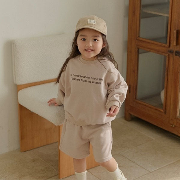 French Sweatshirt Korean toddler sweater in oat made in Korea