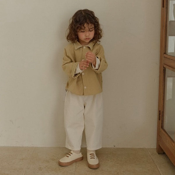 Beige Pants Korean toddler pants in ivory made in Korea