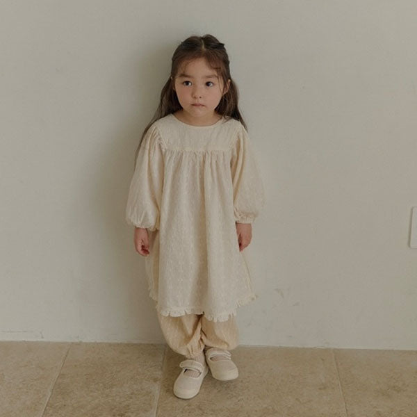 Marie Dress Korean toddler dress in cream made in Korea