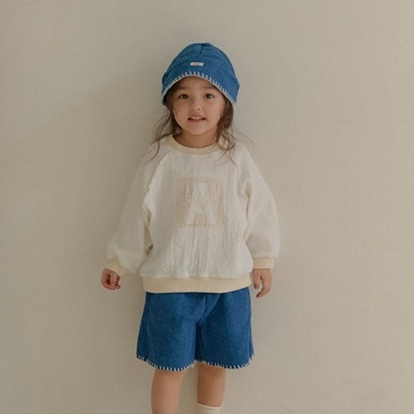 Vintage Sweatshirt Korean toddler sweater in ivory made in Korea