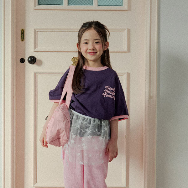 Coming Short Sleeve Tee Korean juniors t-shirt in navy made in Korea