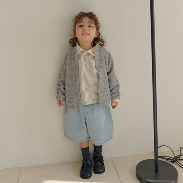 White Cardigan Korean toddler sweater in ivory made in Korea