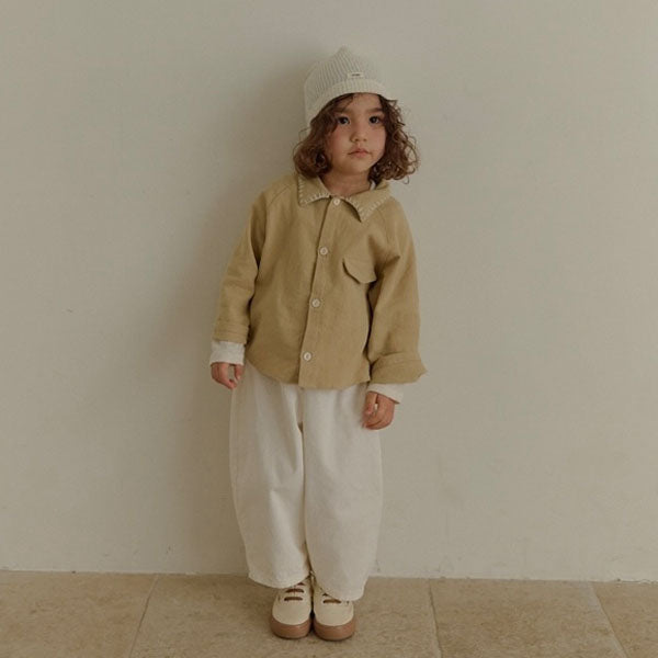 Unique Shirt Korean toddler shirt in cream made in Korea