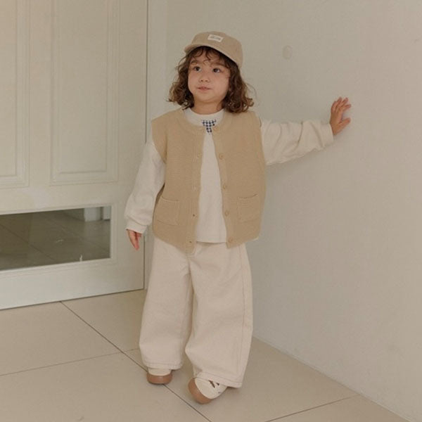 Classic Tee Korean toddler t-shirt in cream made in Korea
