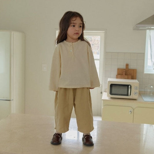 Unique Pumpkin Pants Korean toddler pants in cream made in Korea