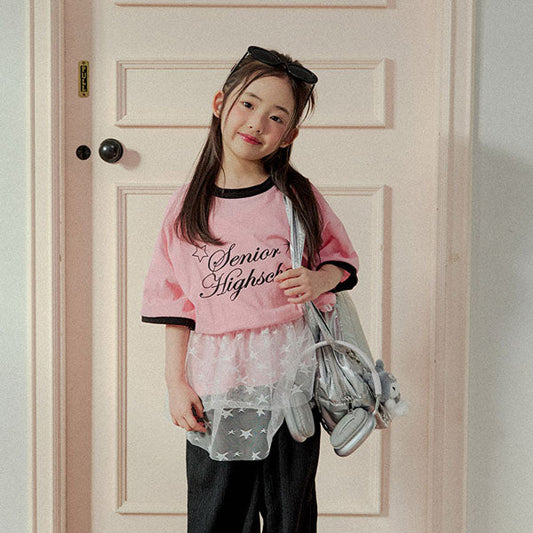 Evelyn Short Sleeve Tee Korean juniors t-shirt in pink made in Korea