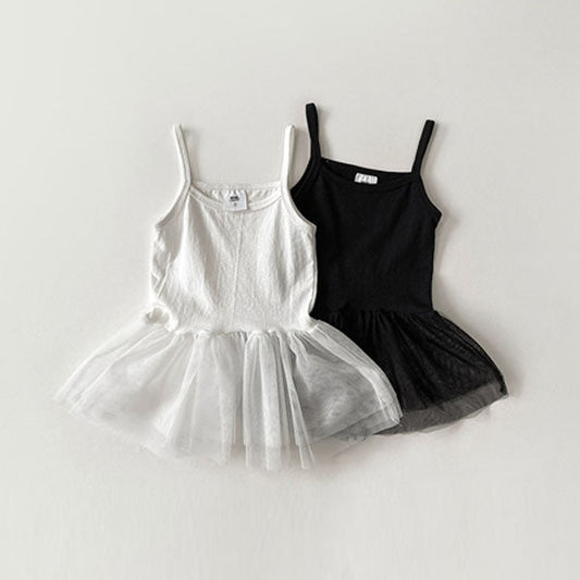 Tutu Layered Spaghetti Strap Top Korean juniors tops in white made in Korea