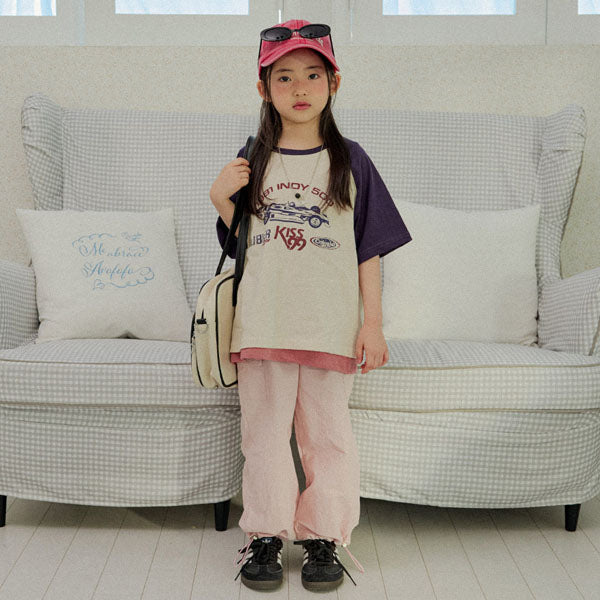 String Cargo Pants Korean juniors cargos in pink made in Korea