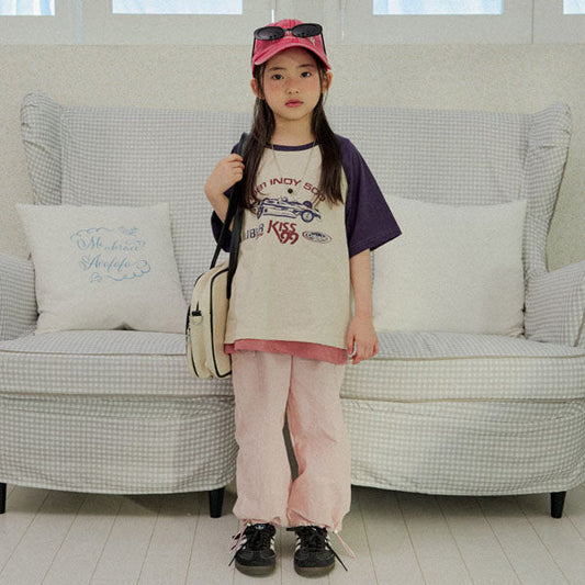 String Cargo Pants Korean juniors cargos in pink made in Korea