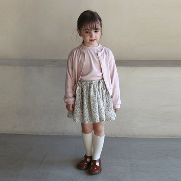Lumi Skirt Korean toddler skirt in beige floral made in Korea