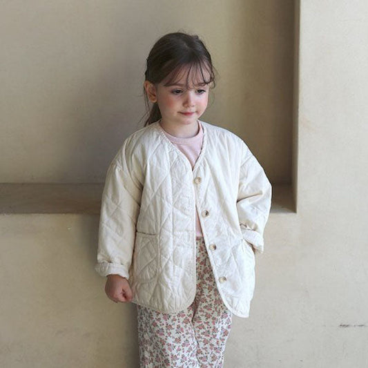 Vanilla Quilted Jumper Jacket Korean toddler jacket in cream made in Korea